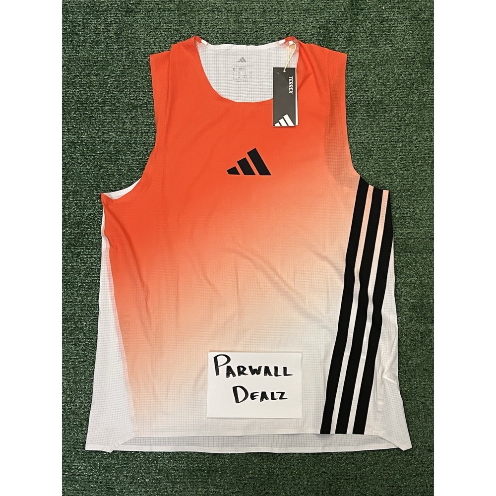 Adidas Terrex Xperior Pro Tank Running Singlet Top White Orange Men's M JV9035